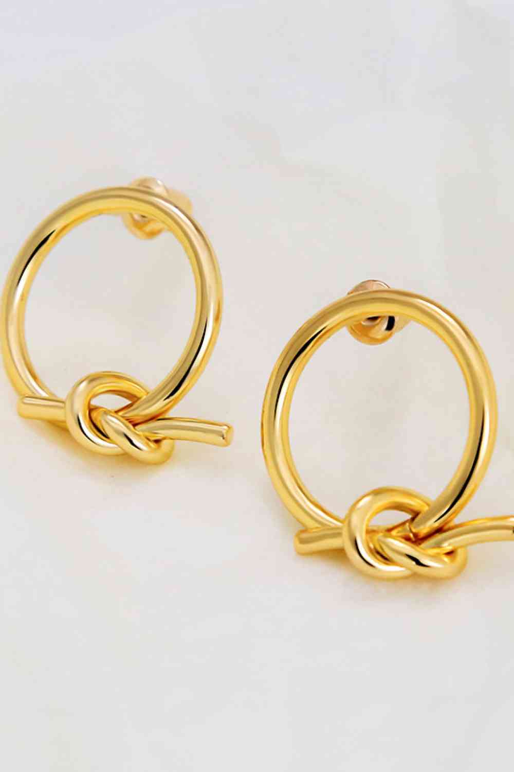 18K Gold-Plated Tied Hoop Earrings - Pahabu