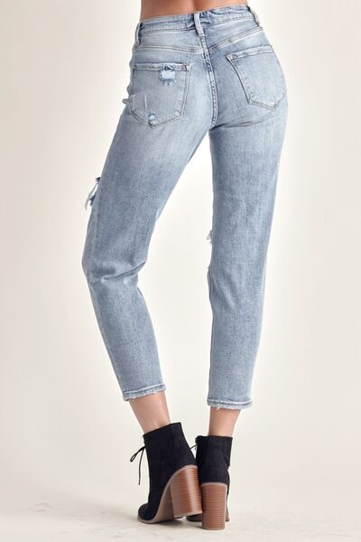 RISEN Distressed Slim Cropped Jeans - Pahabu