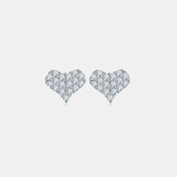 Moissanite 925 Sterling Silver Heart Stud Earrings - Pahabu
