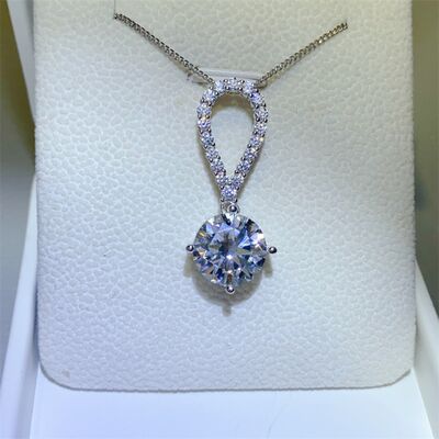 5 Carat Moissanite 925 Sterling Silver Teardrop Necklace - Pahabu - Women Fashion & Jewelry