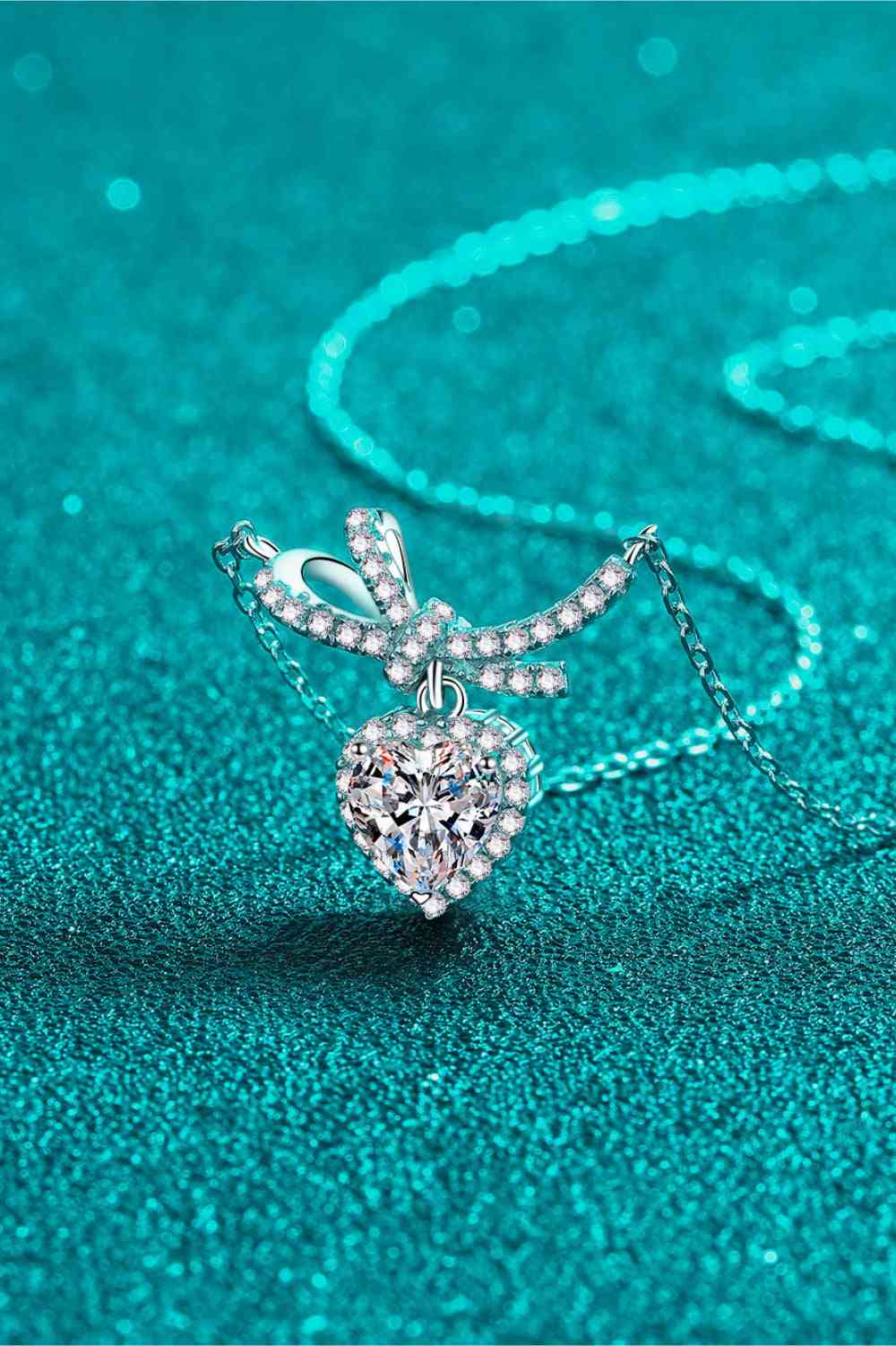 1 Carat Moissanite Heart Pendant Necklace - Pahabu - Women Fashion & Jewelry