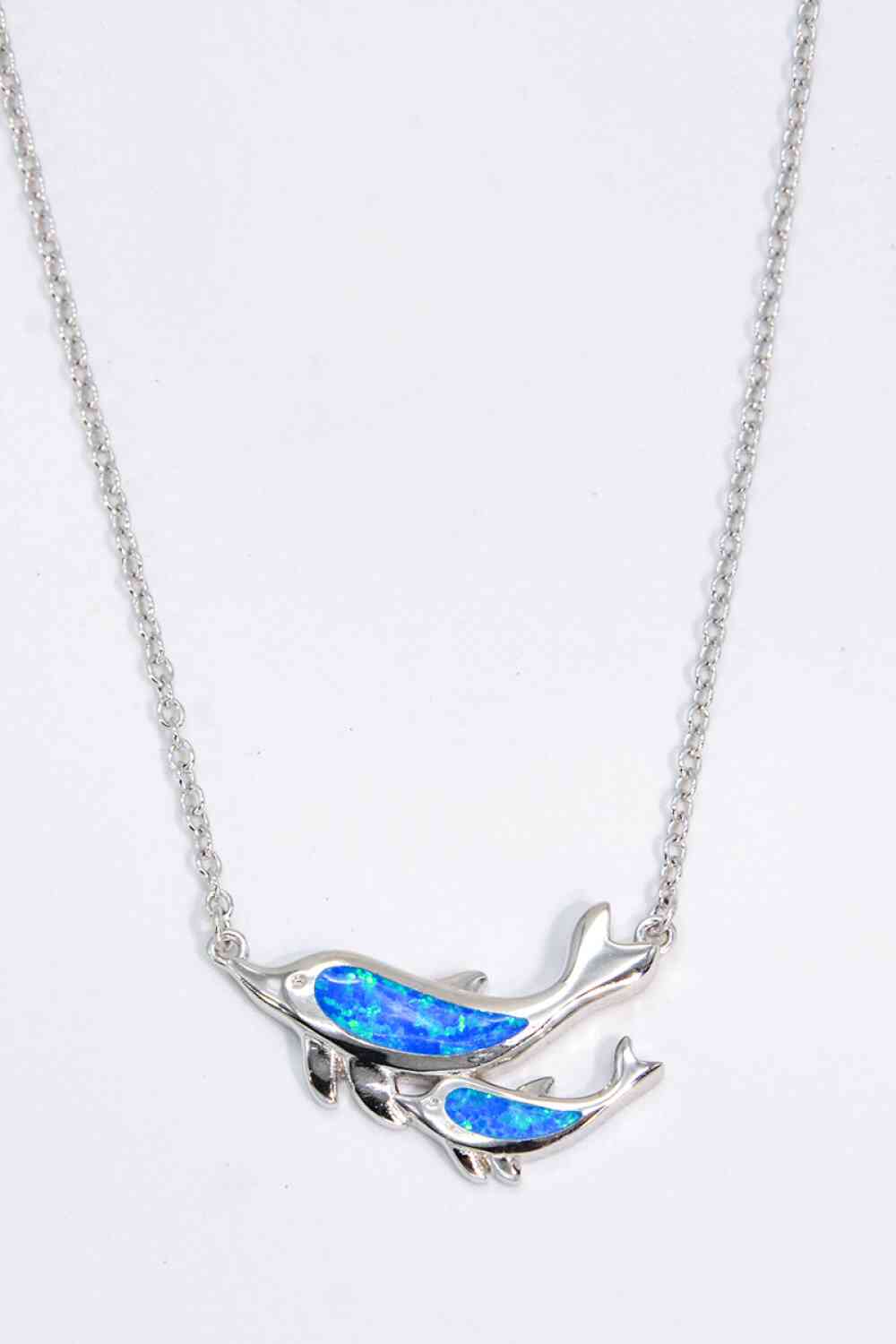 Opal Dolphin Chain-Link Necklace - Pahabu - Women Fashion & Jewelry