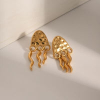 18K Gold-Plated Stainless Steel Jellyfish Earrings - Pahabu