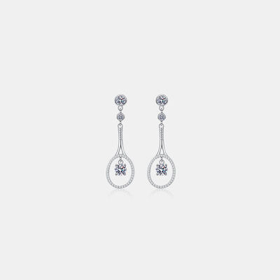 1 Carat Moissanite 925 Sterling Silver Drop Earrings - Pahabu