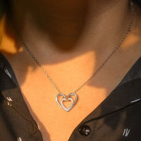 Heart Shape Inlaid Zircon 925 Sterling Silver Necklace - Pahabu - Women Fashion & Jewelry