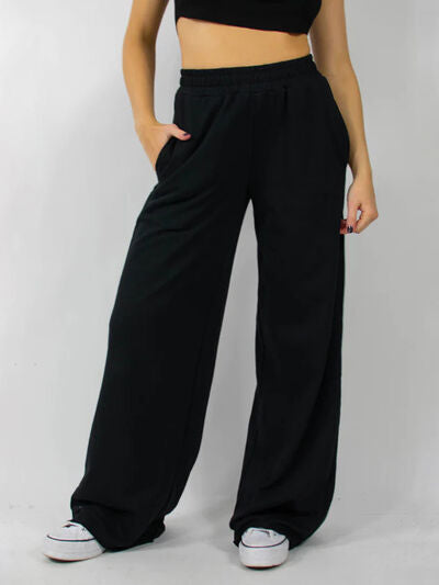 Elastic Waist Wide Leg Pants - Pahabu - Women's Clothing & Shop