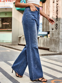 High Rise Bootcut Jeans with Pockets - Pahabu - Women's Clothing & Shop