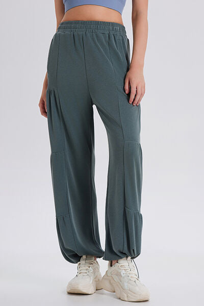 Basic Bae Drawstring Elastic Waist Ruched Joggers - Pahabu - Women's Clothing & Shop