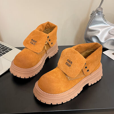 Lace Up Round Toe Platform Boots - Pahabu - Women's Clothing & Shop