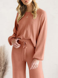 Long Sleeve Lounge Top and Drawstring Pants Set - Pahabu - Women's Clothing & Shop