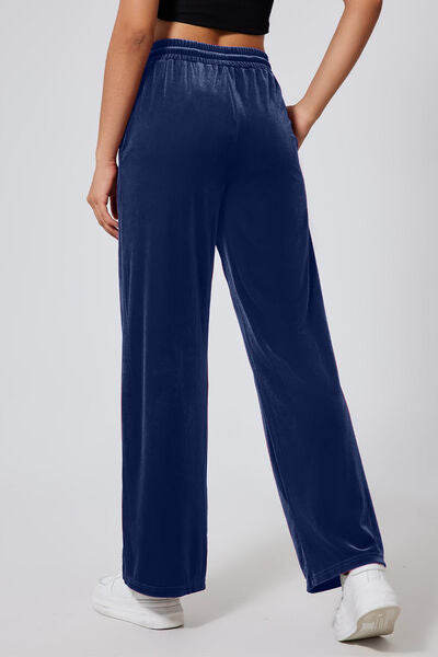 Drawstring Elastic Waist Straight Leg Pants - Pahabu - Women's Clothing & Shop