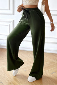 Devine Drawstring Wide Leg Pants with Pocketed - Pahabu - Women's Clothing & Shop