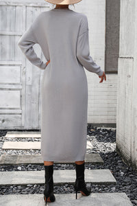 Notched Neck Dropped Shoulder Button-Down Midi Dress - Pahabu - Women's Clothing & Shop