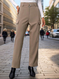 Perfee High Waist Straight Pants - Pahabu - Women's Clothing & Shop
