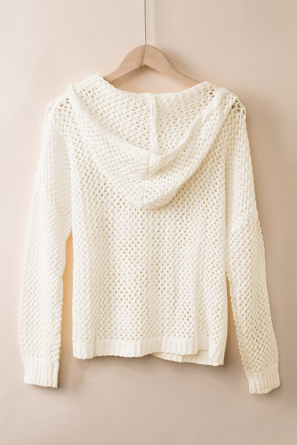 Openwork Lace-Up Hooded Sweater - Pahabu - Women's Clothing & Shop