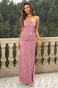Sequin Backless Split Maxi Dress - Pahabu - Women's Clothing & Shop