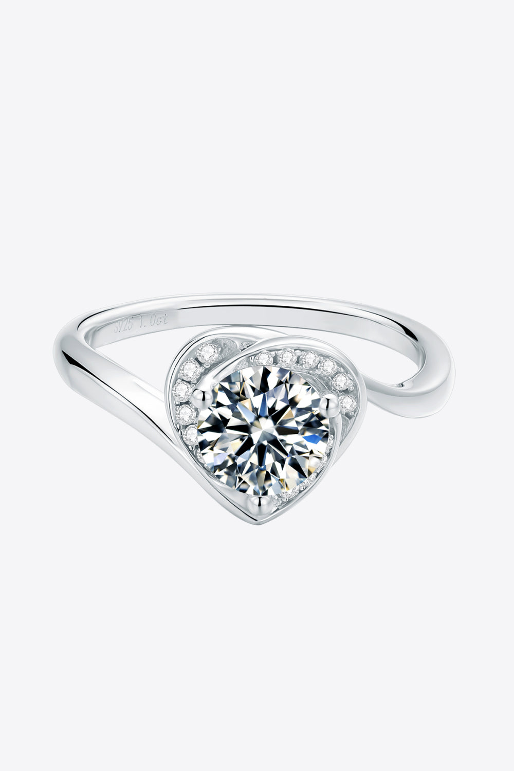 1 Carat Moissanite 925 Sterling Silver Heart Ring - Pahabu - Women's Clothing & Shop