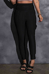 High-Rise Wide Waistband Joggers - Pahabu - Women's Clothing & Shop
