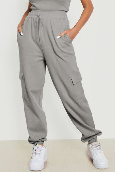 Drawstring Joggers with Pockets - Pahabu - Women's Clothing & Shop
