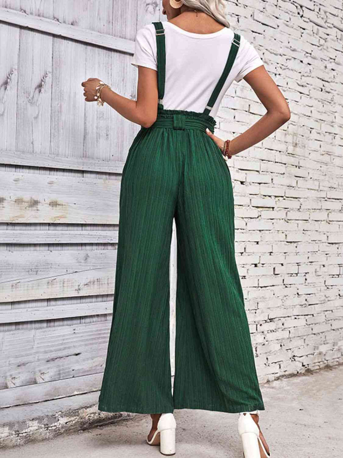 Perfee Tie Belt Wide Leg Overalls - Pahabu - Women's Clothing & Shop