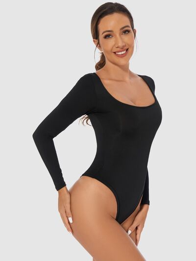 Full Size Scoop Neck Long Sleeve Bodysuit - Pahabu - Women's Clothing & Shop