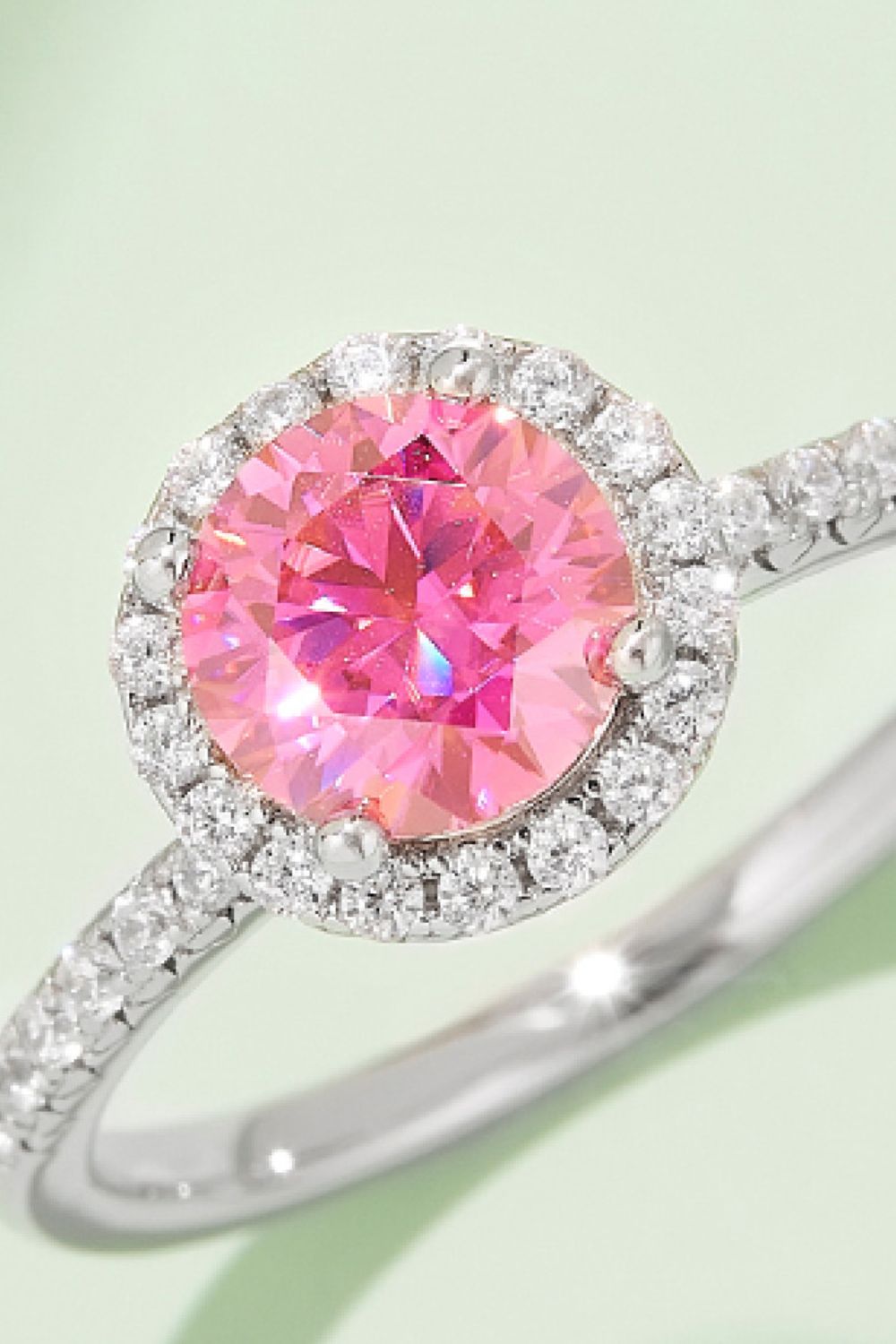 1 Carat Moissanite 925 Sterling Silver Halo Ring - Pahabu - Women's Clothing & Shop