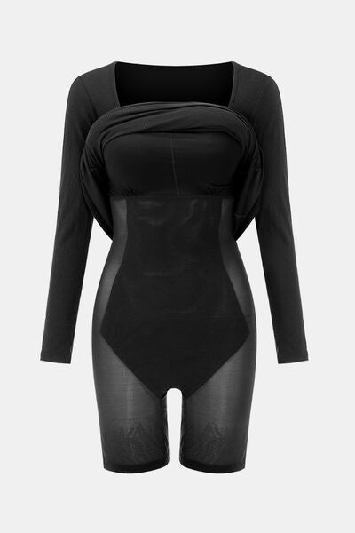 Basic Bae Built-In Shapewear Square Neck Long Sleeve Maxi Dress - Pahabu - Women's Clothing & Shop