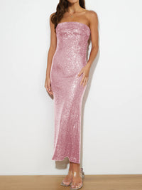 Sequin Cutout Tube Dress - Pahabu - Women's Clothing & Shop