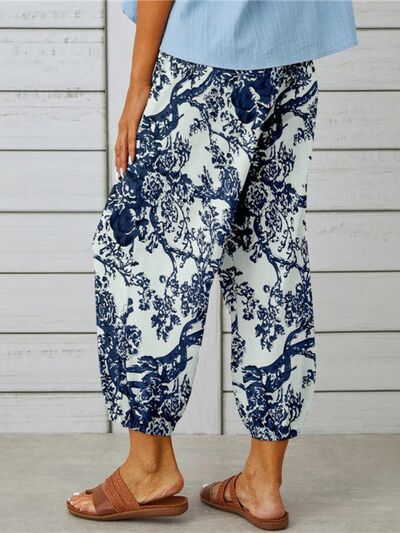 Printed Tied Cropped Pants - Pahabu - Women's Clothing & Shop