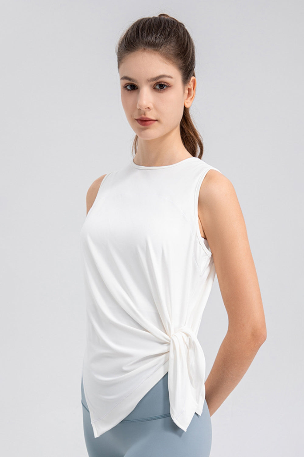 Slit Round Neck Tank - Pahabu - Women's Clothing & Shop
