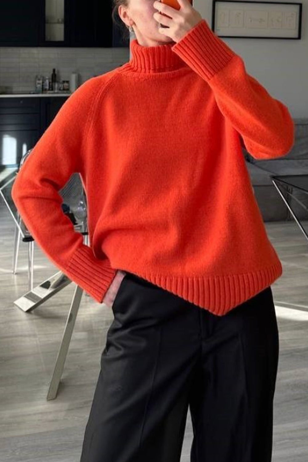 Turtle Neck Raglan Sleeve Sweater - Pahabu - Women's Clothing & Shop
