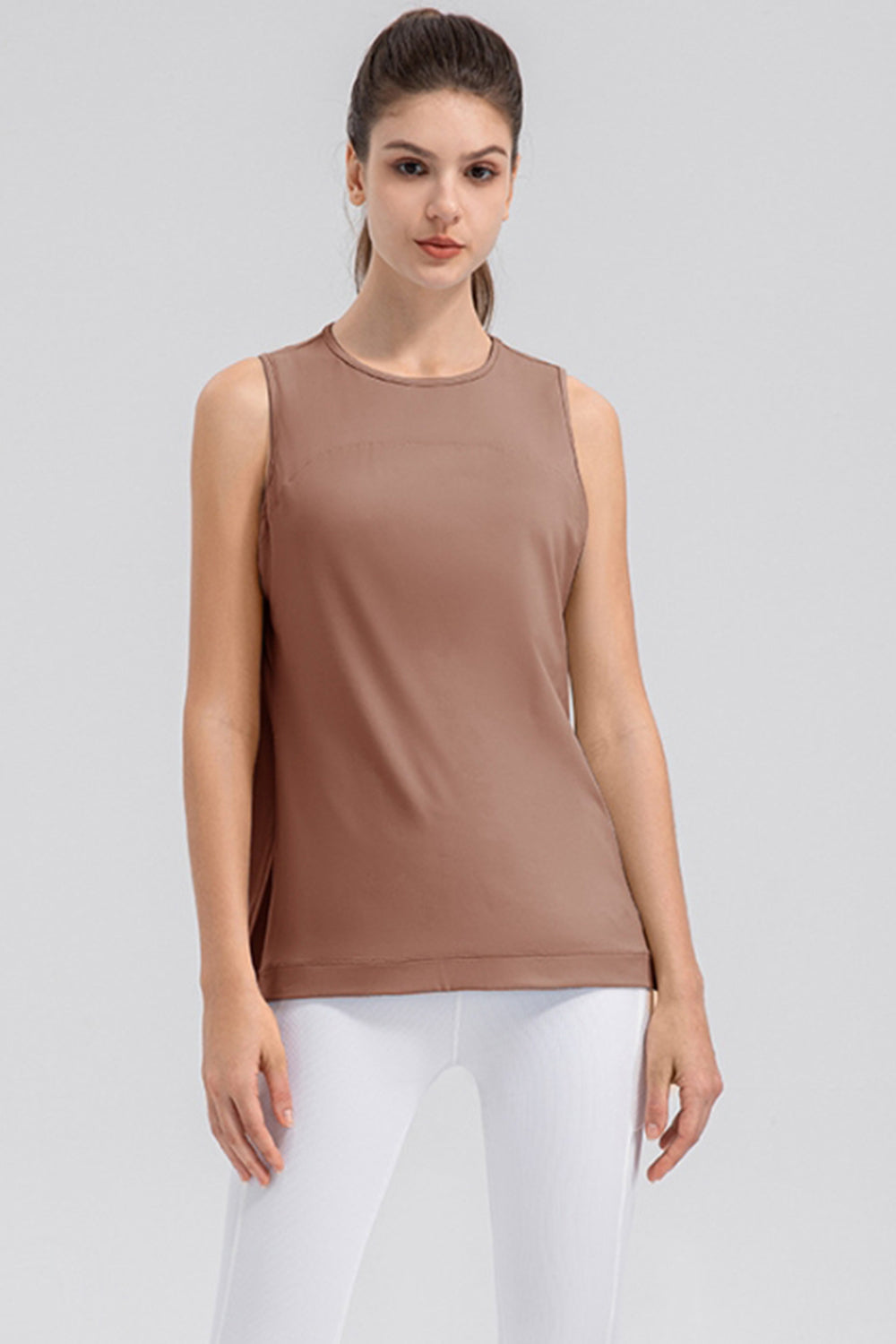 Slit Round Neck Tank - Pahabu - Women's Clothing & Shop