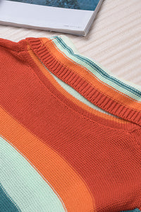 Woven Right Striped Turtleneck Drop Shoulder Sweater - Pahabu - Women's Clothing & Shop