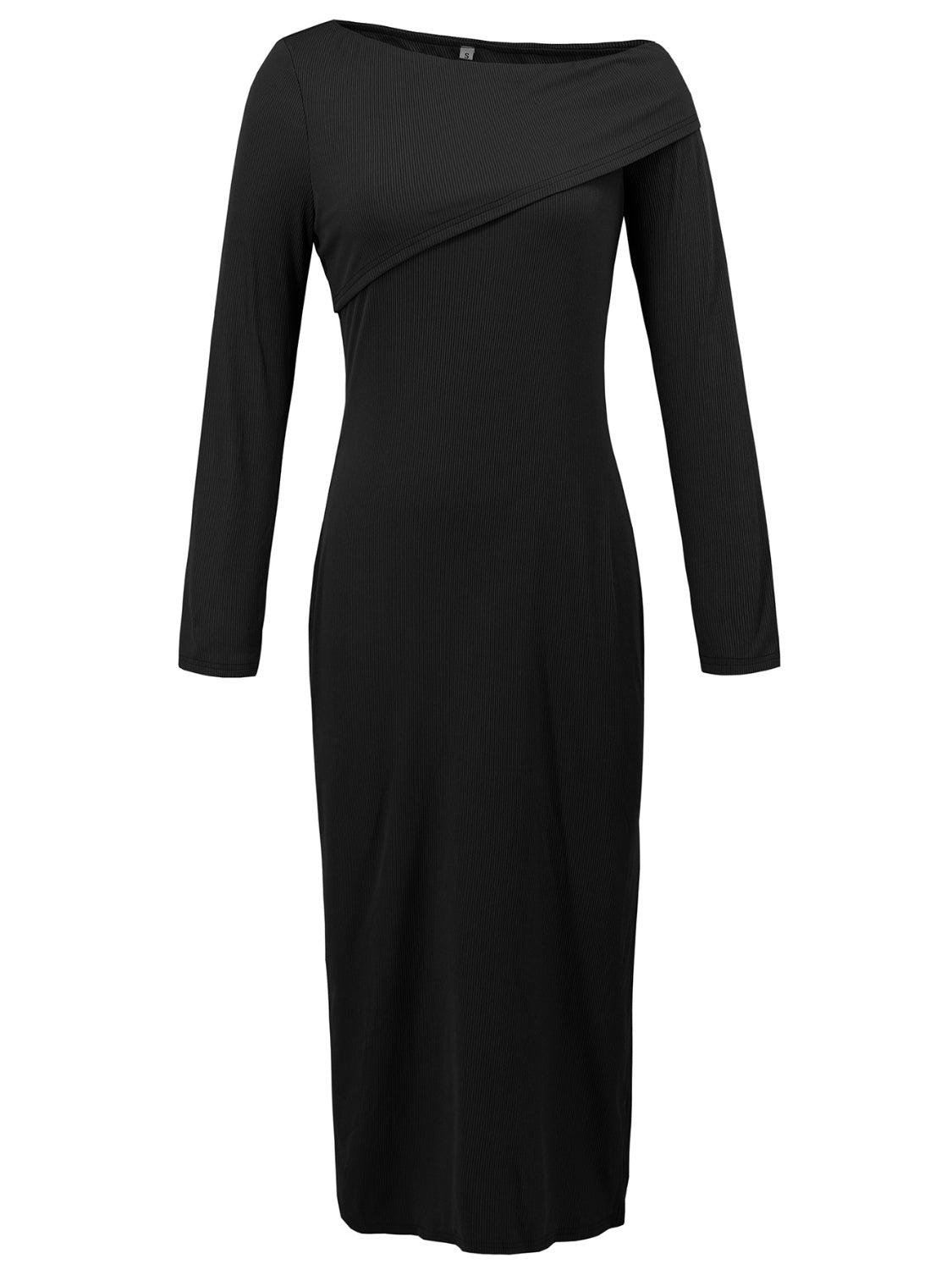 Slit One Shoulder Long Sleeve Dress - Pahabu - Women's Clothing & Shop