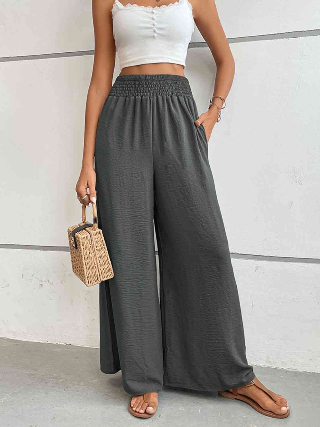 Perfee Wide Waistband Relax Fit Long Pants - Pahabu - Women's Clothing & Shop