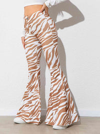 Floral High Waist Flare Leg Pants - Pahabu - Women's Clothing & Shop