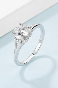 1 Carat Moissanite 925 Sterling Silver Split Shank Ring - Pahabu - Women's Clothing & Shop
