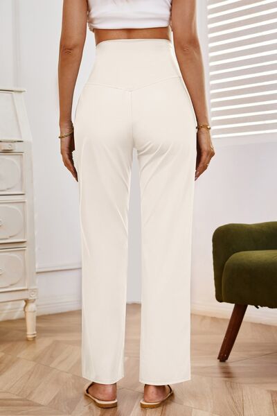 High Waist Wide Leg Pants with Pockets - Pahabu - Women's Clothing & Shop