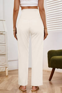 High Waist Wide Leg Pants with Pockets - Pahabu - Women's Clothing & Shop
