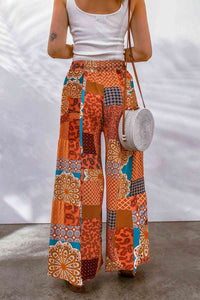 Bohemian Patchwork Drawstring Wide Leg Pants - Pahabu - Women's Clothing & Shop