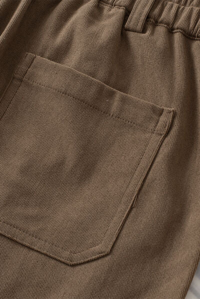 Half Elastic Waist Straight Pants - Pahabu - Women's Clothing & Shop