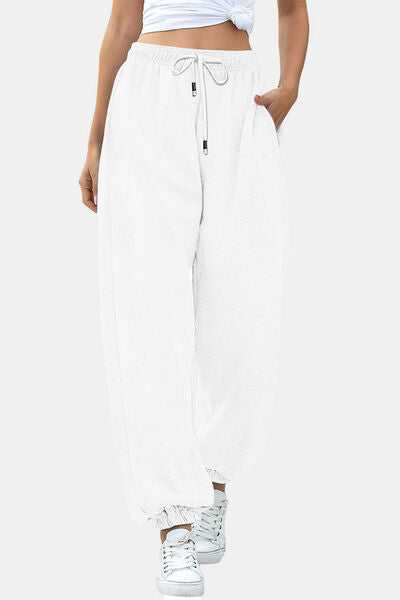 Elastic Waist Joggers with Pockets - Pahabu - Women's Clothing & Shop
