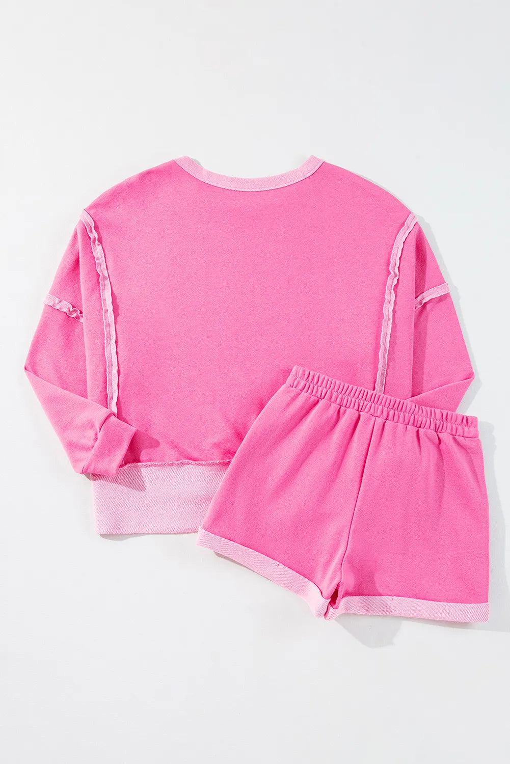 High-Low Round Neck Top and Shorts Set - Pahabu - Women's Clothing & Shop