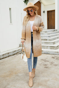 Gradient Open Front Cardigan - Pahabu - Women's Clothing & Shop