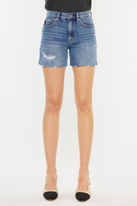 Kancan Distressed High Waist Denim Shorts