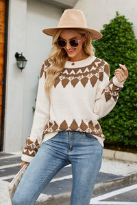 Round Neck Long Sleeve Sweater - Pahabu - Women's Clothing & Shop