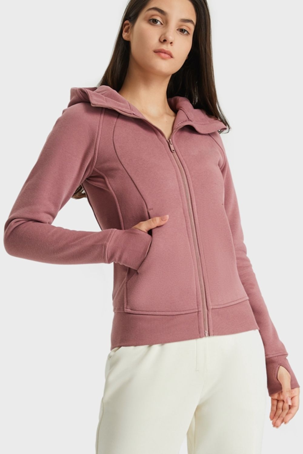 Millennia Zip Up Seam Detail Hooded Sports Jacket - Pahabu - Women's Clothing & Shop