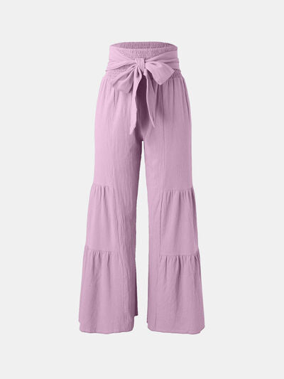 Tied Ruched Wide Leg Pants - Pahabu - Women's Clothing & Shop