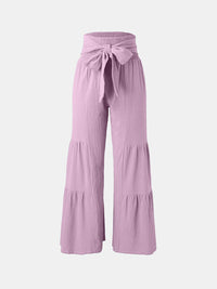 Tied Ruched Wide Leg Pants - Pahabu - Women's Clothing & Shop