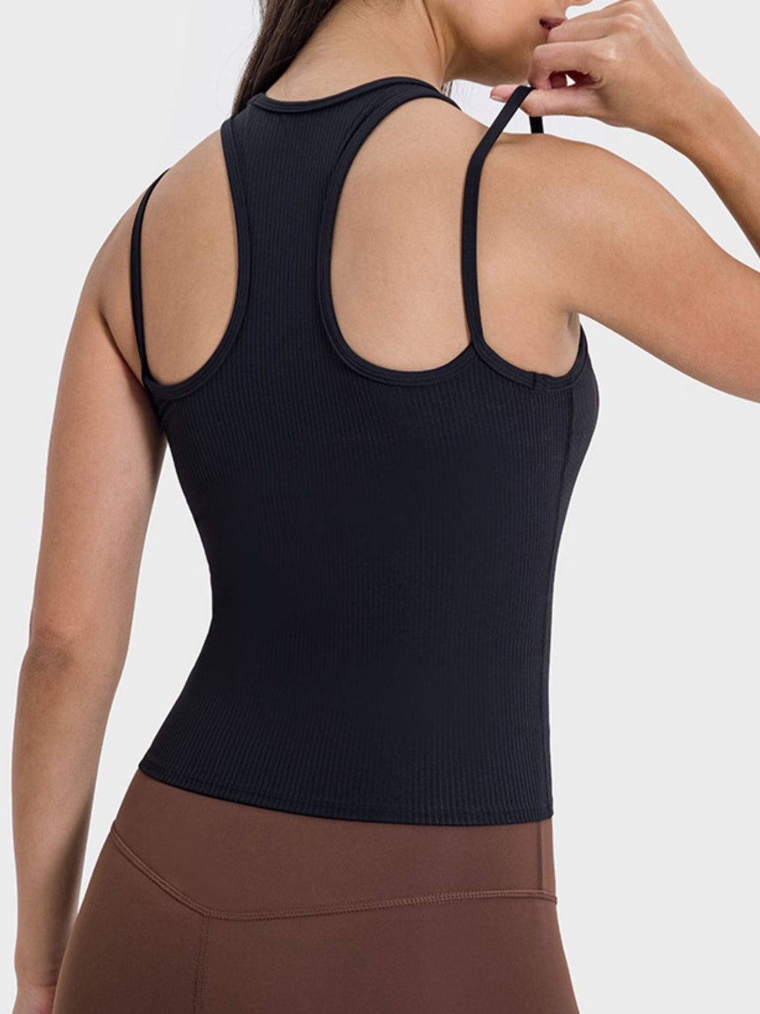 Millennia Cutout Round Neck Racerback Active Tank - Pahabu - Women's Clothing & Shop
